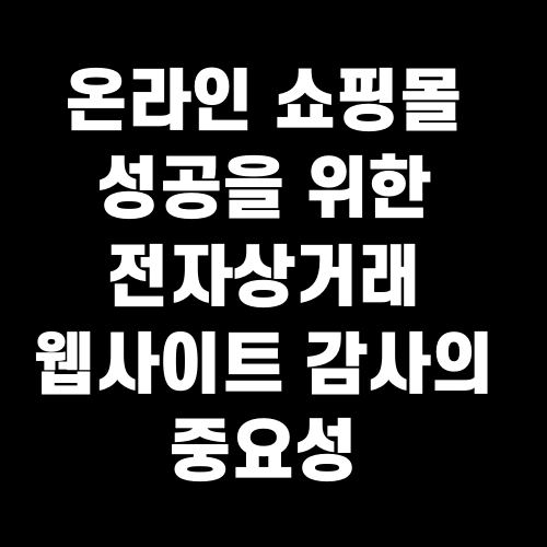 온라인 쇼핑몰 성공을 위한 전자상거래 웹사이트 감사의 중요성